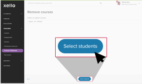 Remove courses page. An English course was entered. The "Select students" button is highlighted and the cursor is clicking it